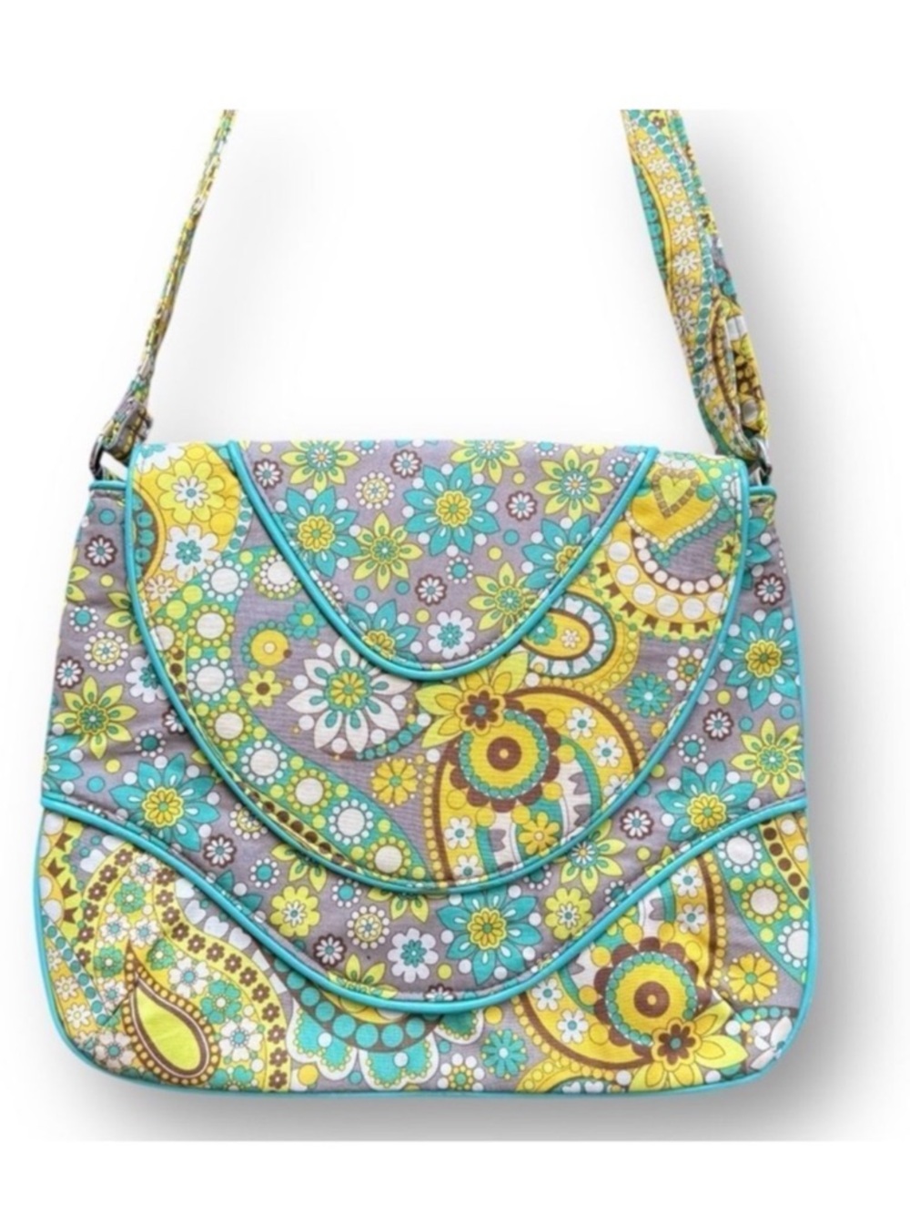 Vera Bradley Lemon Parfait Crossbody Bag Purse Shoulder Bag